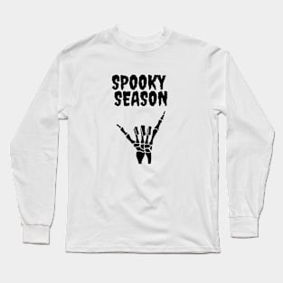 spooky season, skeleton hand, halloween Long Sleeve T-Shirt